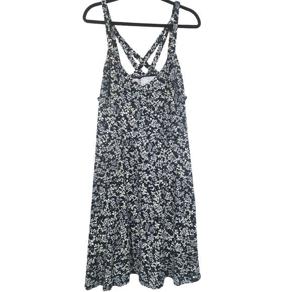 nine britton Dresses & Skirts - Floral Navy Blue and White Strappy Dress